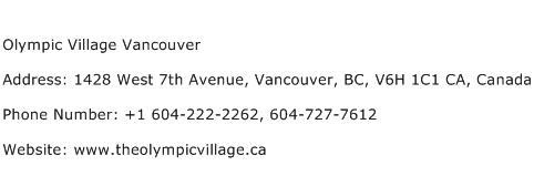 Olympic Village Vancouver Address Contact Number