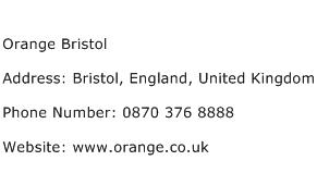 Orange Bristol Address Contact Number