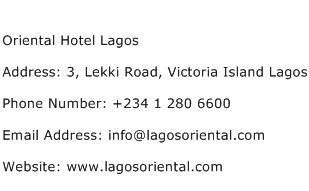Oriental Hotel Lagos Address Contact Number