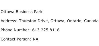 Ottawa Business Park Address Contact Number