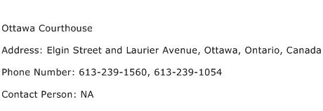 Ottawa Courthouse Address Contact Number