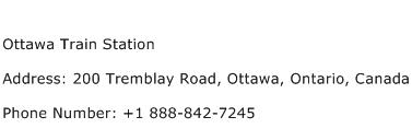 Ottawa Train Station Address Contact Number