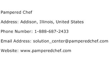 Pampered Chef Address Contact Number