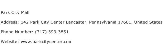 Park City Mall Address Contact Number