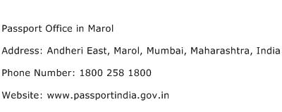 Passport Office in Marol Address Contact Number