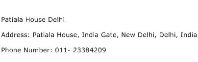 Patiala House Delhi Address Contact Number