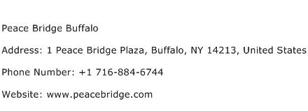 Peace Bridge Buffalo Address Contact Number