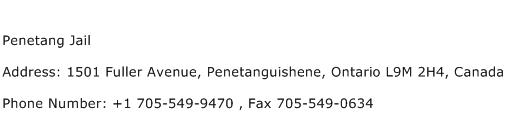 Penetang Jail Address Contact Number