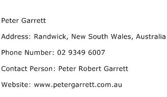 Peter Garrett Address Contact Number