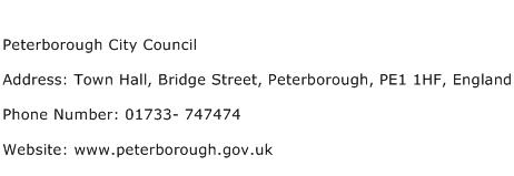 Peterborough City Council Address Contact Number