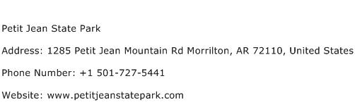 Petit Jean State Park Address Contact Number