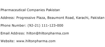 Pharmaceutical Companies Pakistan Address Contact Number