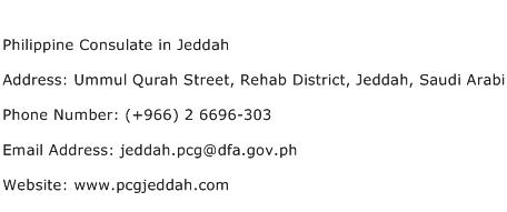 Philippine Consulate in Jeddah Address Contact Number