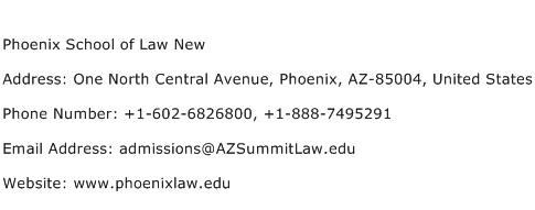 Phoenix School of Law New Address Contact Number