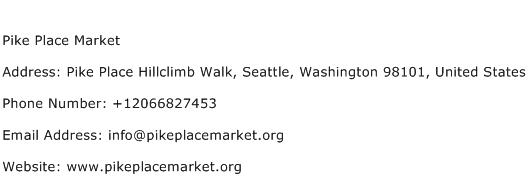 Pike Place Market Address Contact Number