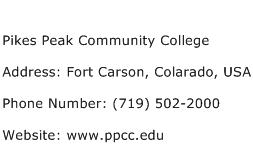 Pikes Peak Community College Address Contact Number