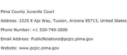 Pima County Juvenile Court Address Contact Number