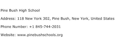 Pine Bush High School Address Contact Number