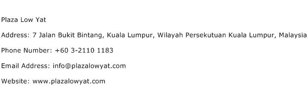 Plaza Low Yat Address Contact Number