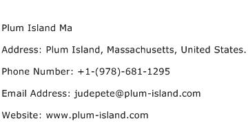 Plum Island Ma Address Contact Number