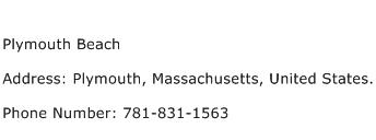 Plymouth Beach Address Contact Number