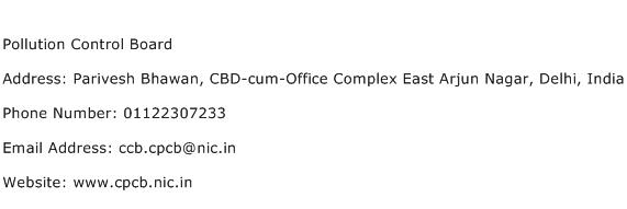 Pollution Control Board Address Contact Number