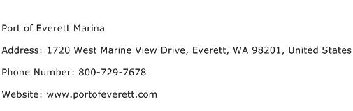 Port of Everett Marina Address Contact Number