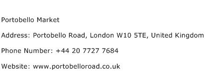 Portobello Market Address Contact Number