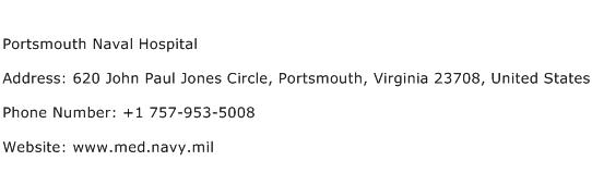 Portsmouth Naval Hospital Address Contact Number