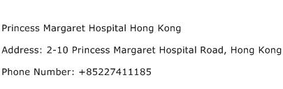 Princess Margaret Hospital Hong Kong Address Contact Number