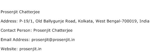 Prosenjit Chatterjee Address Contact Number