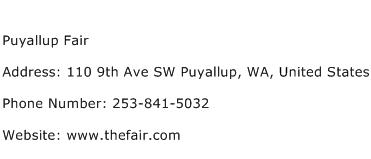 Puyallup Fair Address Contact Number