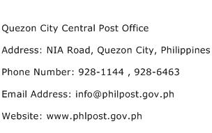 Quezon City Central Post Office Address Contact Number