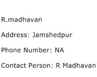 R.madhavan Address Contact Number