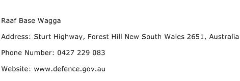 Raaf Base Wagga Address Contact Number