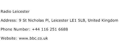 Radio Leicester Address Contact Number