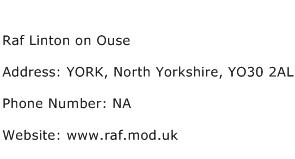 Raf Linton on Ouse Address Contact Number