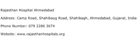Rajasthan Hospital Ahmedabad Address Contact Number