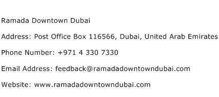 Ramada Downtown Dubai Address Contact Number