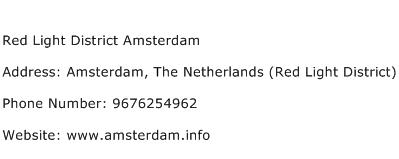 Red Light District Amsterdam Address Contact Number