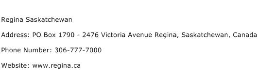 Regina Saskatchewan Address Contact Number