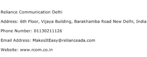 Reliance Communication Delhi Address Contact Number