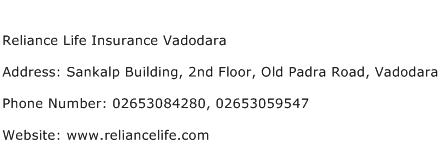 Reliance Life Insurance Vadodara Address Contact Number