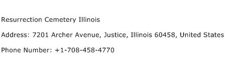 Resurrection Cemetery Illinois Address Contact Number