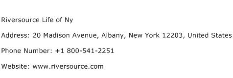 Riversource Life of Ny Address Contact Number