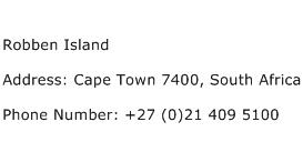 Robben Island Address Contact Number