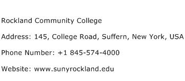 Rockland Community College Address Contact Number