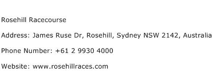 Rosehill Racecourse Address Contact Number