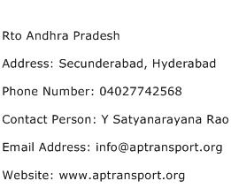Rto Andhra Pradesh Address Contact Number