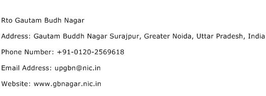 Rto Gautam Budh Nagar Address Contact Number